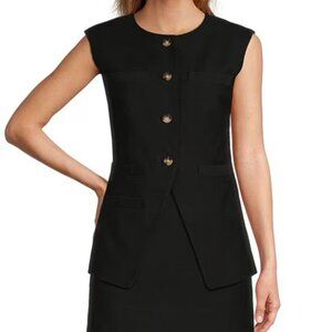 Antonio Melani Elodie Textured Cotton Coordinating Button Front Vest